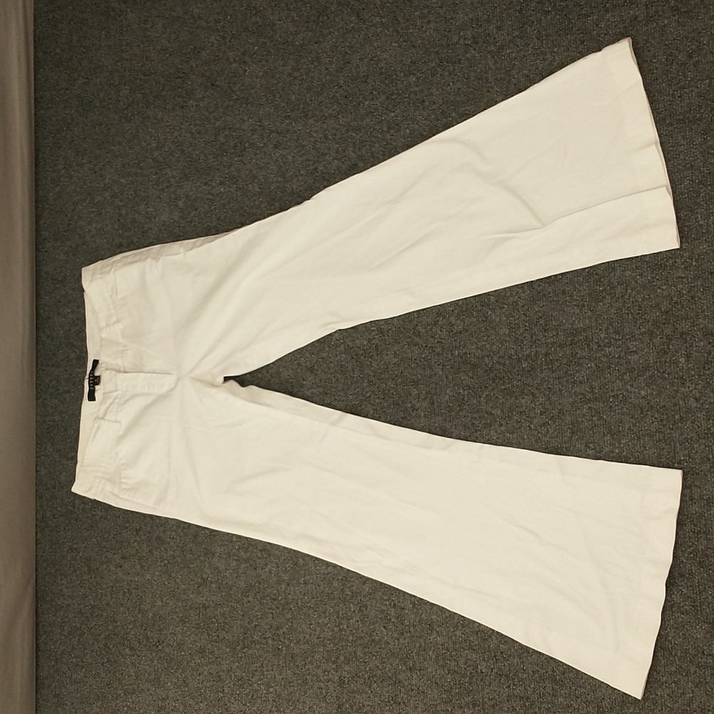 White Pants Flare Bell Bottom Sailor Look Street wear r Costume Cotton w Stretch